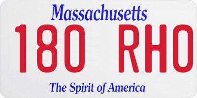 MA license plate 180RH0