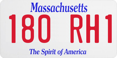 MA license plate 180RH1