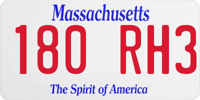 MA license plate 180RH3