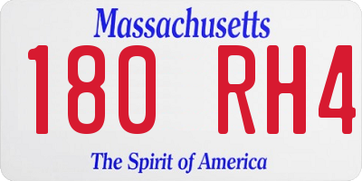 MA license plate 180RH4