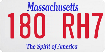 MA license plate 180RH7