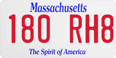 MA license plate 180RH8