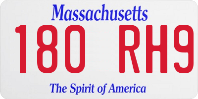 MA license plate 180RH9