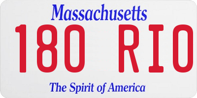 MA license plate 180RI0