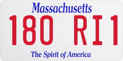 MA license plate 180RI1