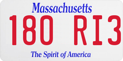 MA license plate 180RI3