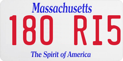MA license plate 180RI5