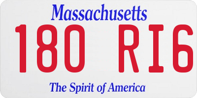 MA license plate 180RI6
