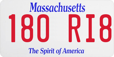 MA license plate 180RI8