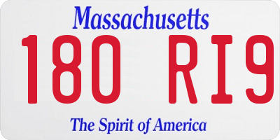 MA license plate 180RI9