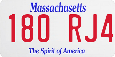 MA license plate 180RJ4