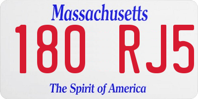 MA license plate 180RJ5