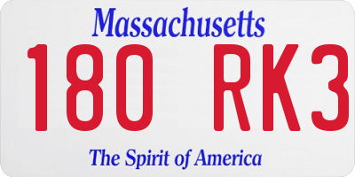 MA license plate 180RK3