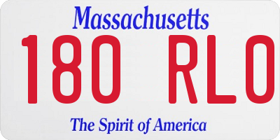MA license plate 180RL0