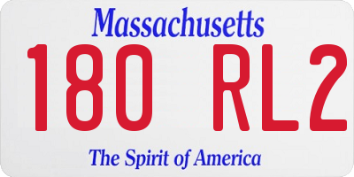 MA license plate 180RL2