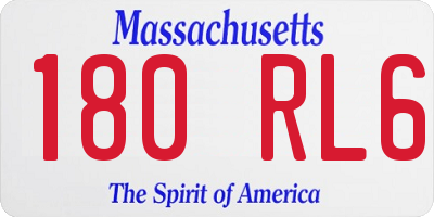 MA license plate 180RL6