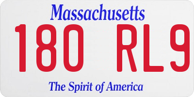 MA license plate 180RL9