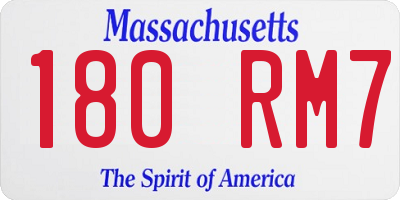 MA license plate 180RM7