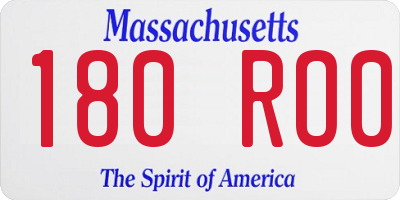 MA license plate 180RO0