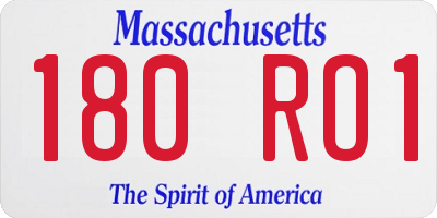 MA license plate 180RO1