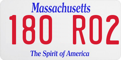 MA license plate 180RO2