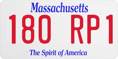 MA license plate 180RP1