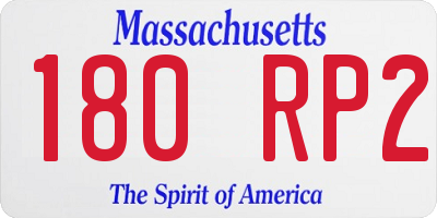 MA license plate 180RP2