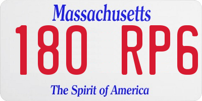 MA license plate 180RP6