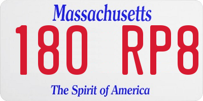 MA license plate 180RP8