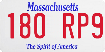 MA license plate 180RP9