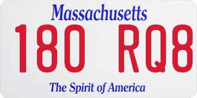 MA license plate 180RQ8