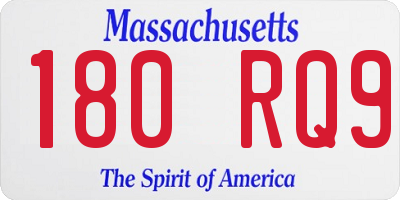 MA license plate 180RQ9