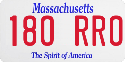 MA license plate 180RR0