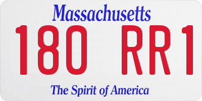 MA license plate 180RR1