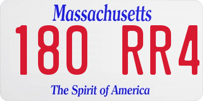 MA license plate 180RR4