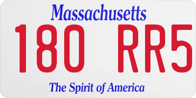 MA license plate 180RR5