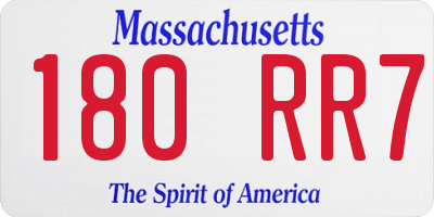 MA license plate 180RR7