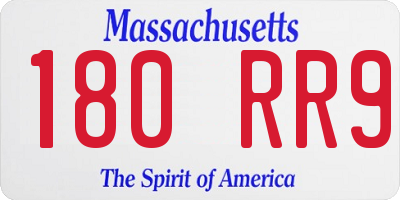 MA license plate 180RR9