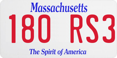 MA license plate 180RS3