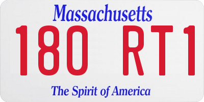 MA license plate 180RT1