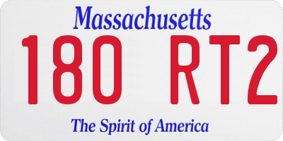 MA license plate 180RT2