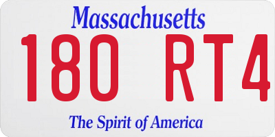 MA license plate 180RT4