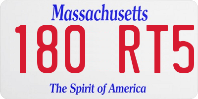 MA license plate 180RT5