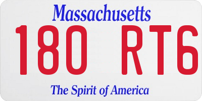 MA license plate 180RT6