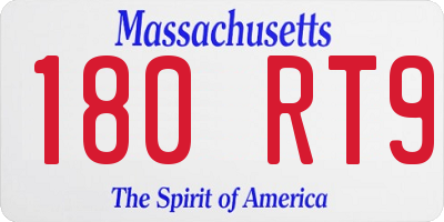 MA license plate 180RT9