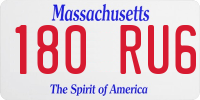 MA license plate 180RU6