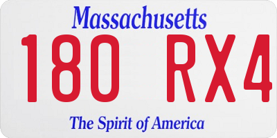 MA license plate 180RX4