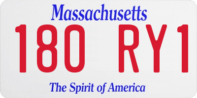 MA license plate 180RY1