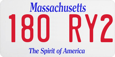 MA license plate 180RY2
