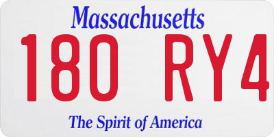 MA license plate 180RY4